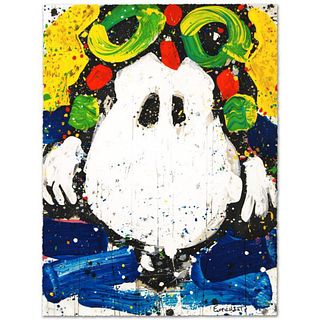 "Ace Face" Limited Edition Hand Pulled Original Lithograph by Renowned Charles Schulz Protege, Tom Everhart. Numbered and Hand Signed by the Artist, w
