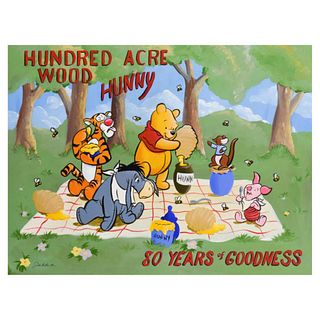 Tricia Buchanan-Benson, "Hundred Acre Woods" Limited Edition on Canvas from Disney Fine Art, Numbered and Hand Signed with Letter of Authenticity
