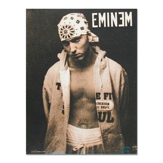 Ringo Daniel Funes, (Protege of Andy Warhol's Apprentice, Steve Kaufman), "Eminem" One-of-a-Kind Hand Pulled Silkscreen on Canvas, Hand Signed with Ce