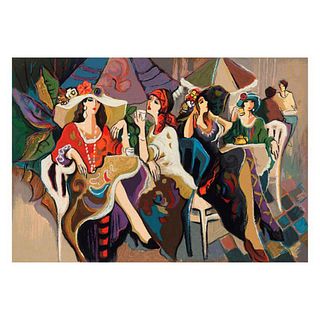 Isaac Maimon, "Cafe Parasol" Limited Edition Serigraph, Numbered and Hand Signed with Letter of Authenticity.