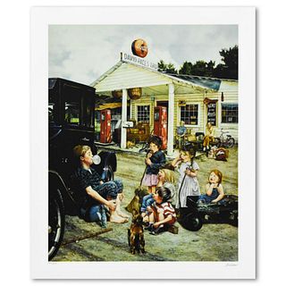 Susan Brabeau, "Saturday at the Country Store" Limited Edition Seriolithogrpah, Numbered and Hand Signed with Letter of Authenticity.