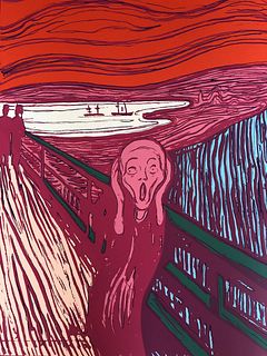 Andy Warhol- Silk Screen "Munch's 'The Scream' - Pink"