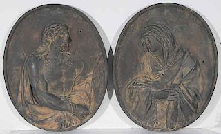 Two Large Cast Iron Relief Panels