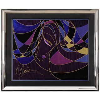 Martiros Manoukian, "Inspiration" Framed Limited Edition Mixed Media Silkscreen, PP Numbered and Hand Signed with Letter of Authenticity.