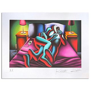 Mark Kostabi, "Just Like You Promised" Hand Signed Limited Edition Giclee with Letter of Authenticity.