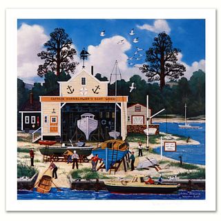 Jane Wooster Scott, "Salem Shipyard" Hand Signed Limited Edition Lithograph with Letter of Authenticity.