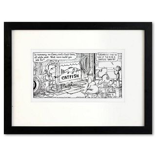 Bizarro, "Catfish" is a Framed Original Pen & Ink Drawing by Dan Piraro, Hand Signed with Letter of Authenticity.