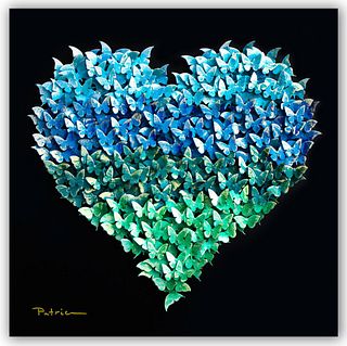 Patricia Govezensky- Original 3D Metal Art on Wood "Heart"