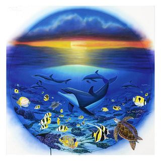 "Sea of Life" Limited Edition Giclee on Canvas by renowned artist WYLAND, Numbered and Hand Signed with Certificate of Authenticity.
