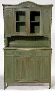 Art Deco Green-Painted Cabinet