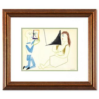 Pablo Picasso (1881-1973), "La Comedie Humaine 29.1.54.V" Framed Lithograph on Paper, with Letter of Authenticity.