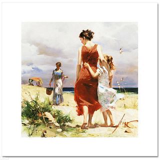 Pino (1939-2010), "Breezy Days" Limited Edition on Canvas, Numbered and Hand Signed with Certificate of Authenticity.