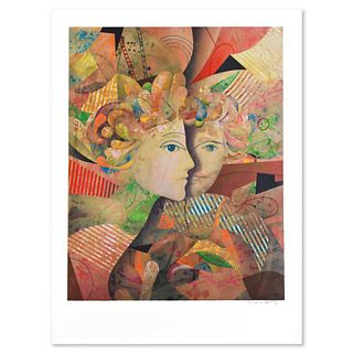 Yankel Ginzburg, "Lovers" Limited Edition Serigraph, Numbered and Hand Signed with Letter of Authenticity.