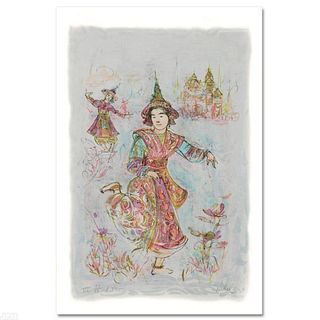 "Thai Dancers" Limited Edition Lithograph by Edna Hibel (1917-2014), Numbered and Hand Signed with Certificate of Authenticity.