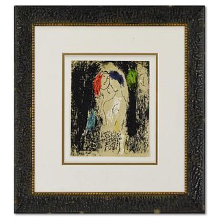 Marc Chagall (1887-1985), "Lovers in Grey" Framed Lithograph on Paper, with Letter of Authenticity.
