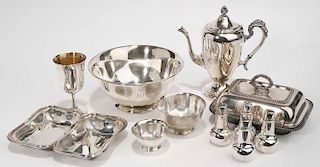 Eleven Silver-Plate Table Items