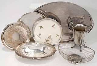 Seven Pieces Silver-Plate Hollowware