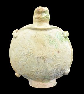 Chinese Green Glaze Turtle Shaped Vase,Han Dynasty
