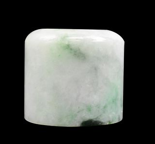 Chinese Jadeite Carved Archer Ring, Qing Dynasty