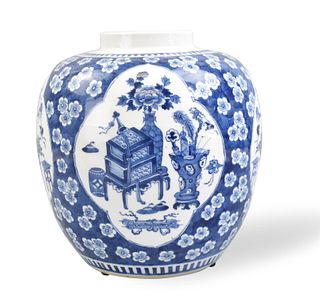 Chinese Blue & White Prunus Jar, Guangxu Period