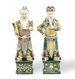 Pair of Chinese Guardian Figures, Kangxi Period