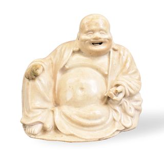 Chinese Ge Type Glazed Buddha Figure,Ming D.
