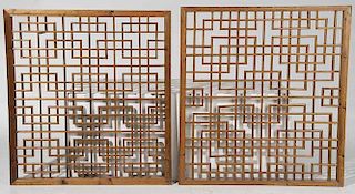 Two Chinese Hanging Wood Panels