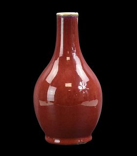 Chinese Oxblood Flambe Glazed Vase, 19th C.