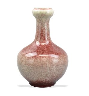 Chinese Langyao Glazed Garlic Head Vase,19th C.