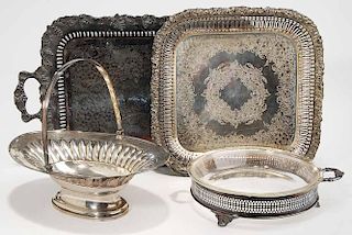 Four Pieces Silver-Plate