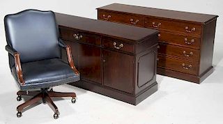 Two Mahogany Office Cabinets with a
