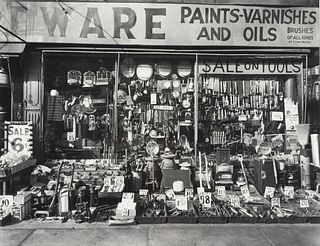 Berenice Abbott (Am. 1898-1991), Hardware Store, 316-318 Bowery, Manhattan, 1938, Gelatin silver