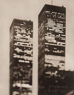 Tom Baril (Am. b. 1952), World Trade Center, Twin Towers (Manhattan Portfolio), 1999, Photogravure,
