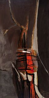 John Laurent (Am. 1921-2005), "First Tuna" 1957, Oil on masonite, framed