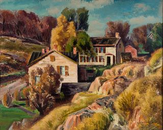 Eugene Edward Speicher (Am. 1883-1962), "November Landscape", Oil on canvas, framed