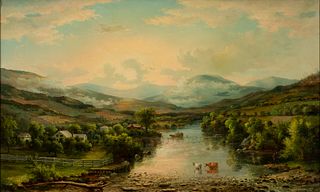 John White Allen Scott (Am. 1815-1907), Ashland New Hampshire, 1871, Oil on canvas, framed