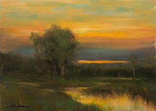 Dennis Sheehan (Am. b. 1950), "Twilight", Oil on canvas, unframed