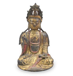 Chinese Gilt Bronze Figure of Guanyin,Ming Dynasty