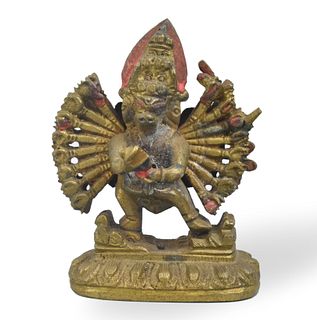 Chinese Gilt Bronze Vajrabhaiava Figure, 18th C.