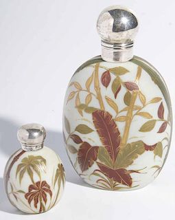 Two Silver Capped Perfume Bottles