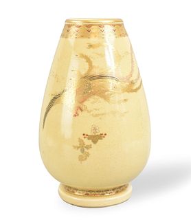 Japanese Satsuma Vase Phoenix Scene,Meiji Period