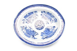 Large Chinese Blue and White Fitzhugh Plate,18th C
