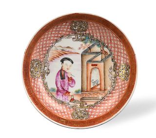 Chinese Export Porcelain Dish w/ Lady,18th C.
