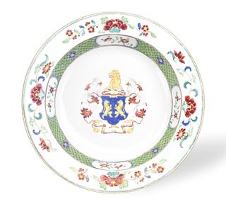 Large Chinese Export Armorial Plate, 18th C.