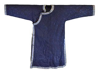 Chinese Blue Embrodiery Women Cloth, Qing Dynasty