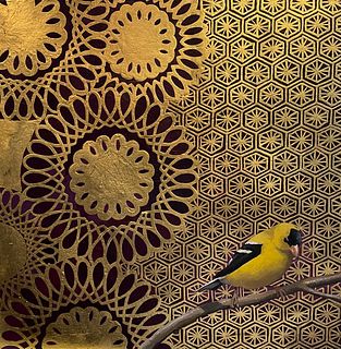 KATHRINE LOVELL, Gold Finch in a Golden Cage