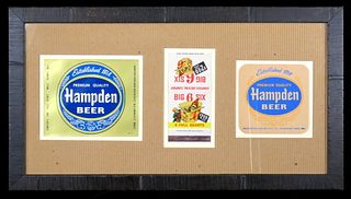Framed 1950s Hampden Beer Collage Willimansett Massachusetts