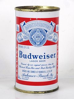 1961 Budweiser Lager Beer 12oz 39-18 Flat Top Can Newark New Jersey