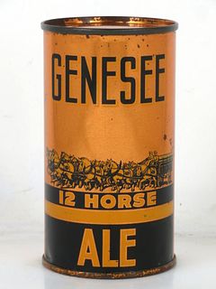 1947 Genesee 12 Horse Ale 12oz OI-324 Flat Top Can Rochester New York mpm