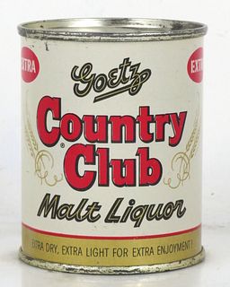 1960 Goetz Country Club Malt Liquor 8oz 240-18.1 Flat Top Can St. Joseph Missouri